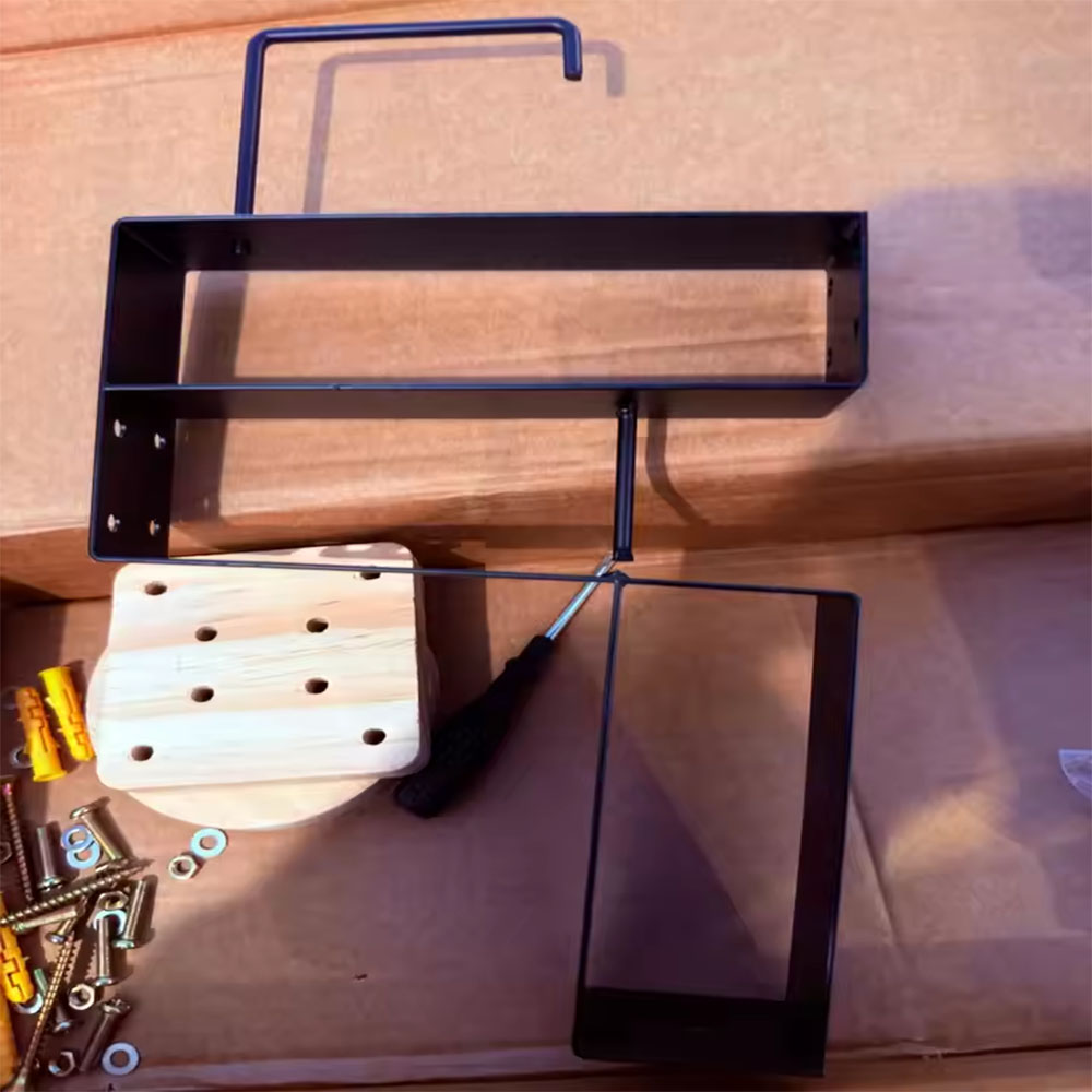 Wall Organizer Pocket - Wood Motorcycle Helmet Holder Wall Mount