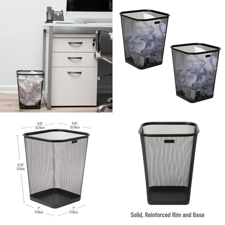 Paper Basket Mesh - Mesh Trash Can, Waste Paper Basket,