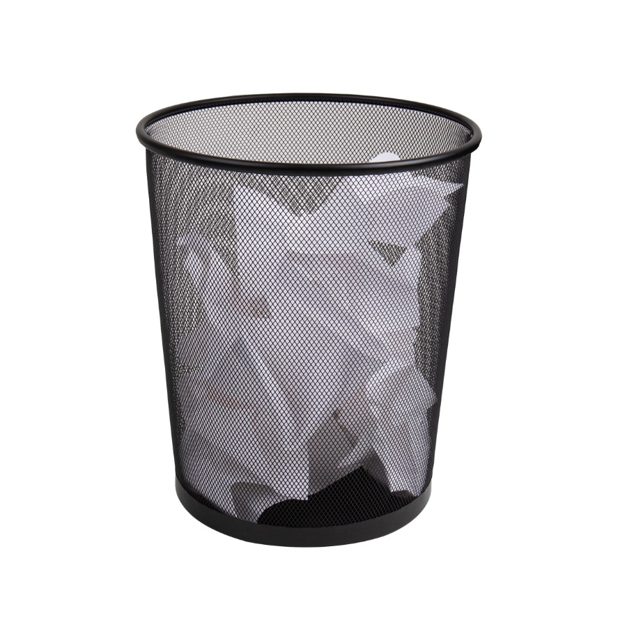 Paper Basket Mesh - Mesh Trash Can 16.65L Round Metal