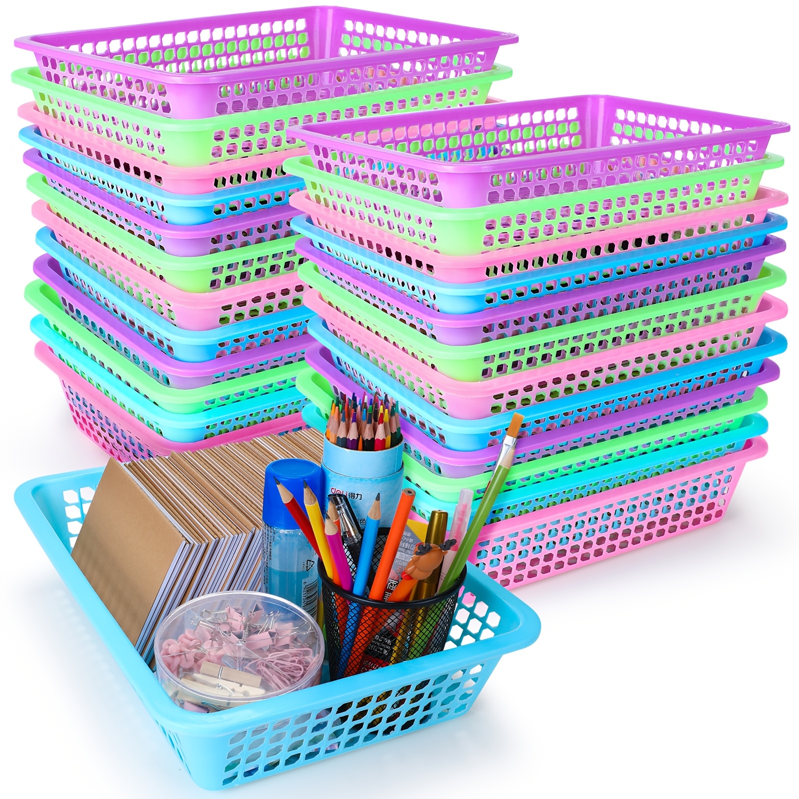 Paper Basket Mesh - Set of 16 Paper Storage Baskets