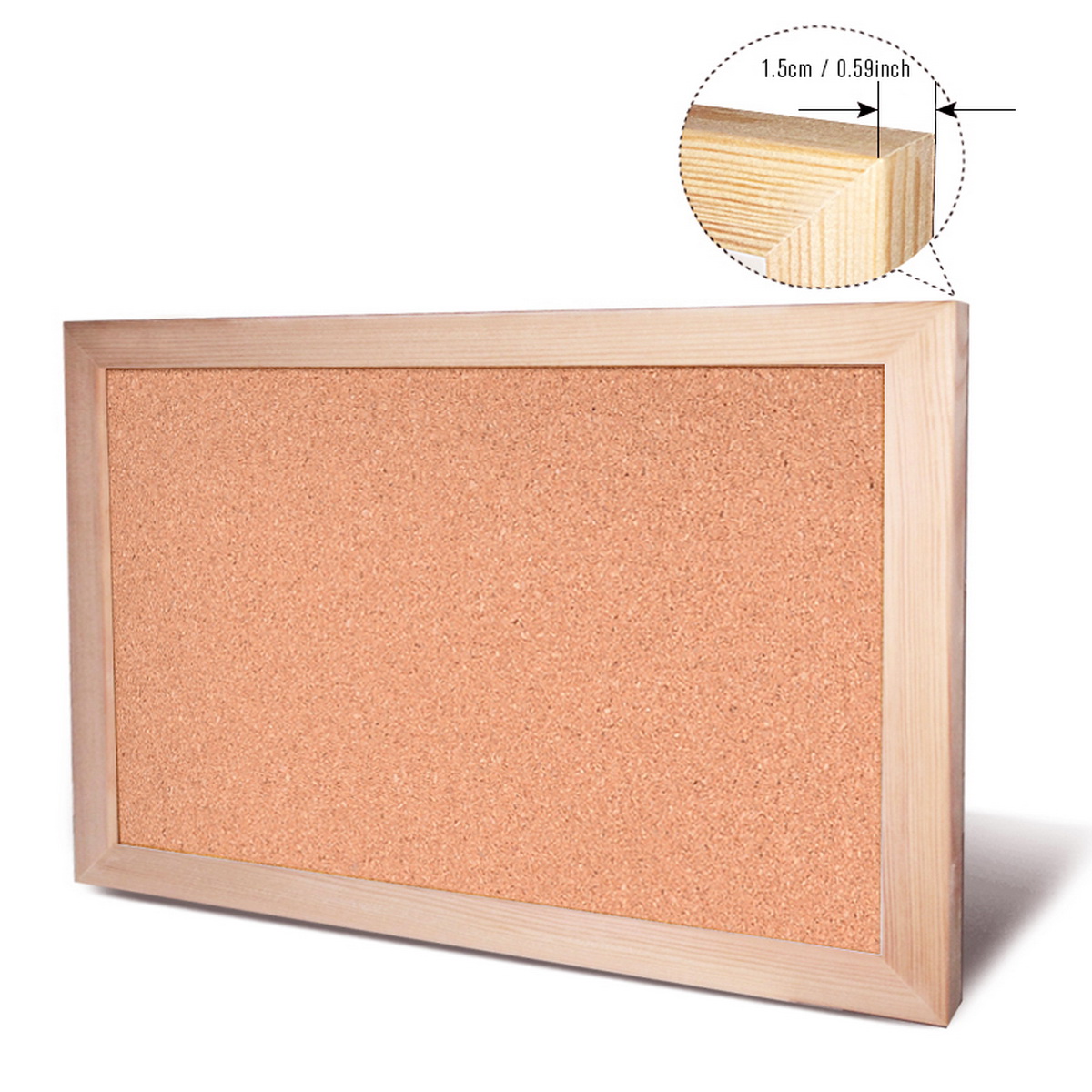 Vintage Pine Wood Frame Cork B - Bulletin Board Cork ulasan dan harga