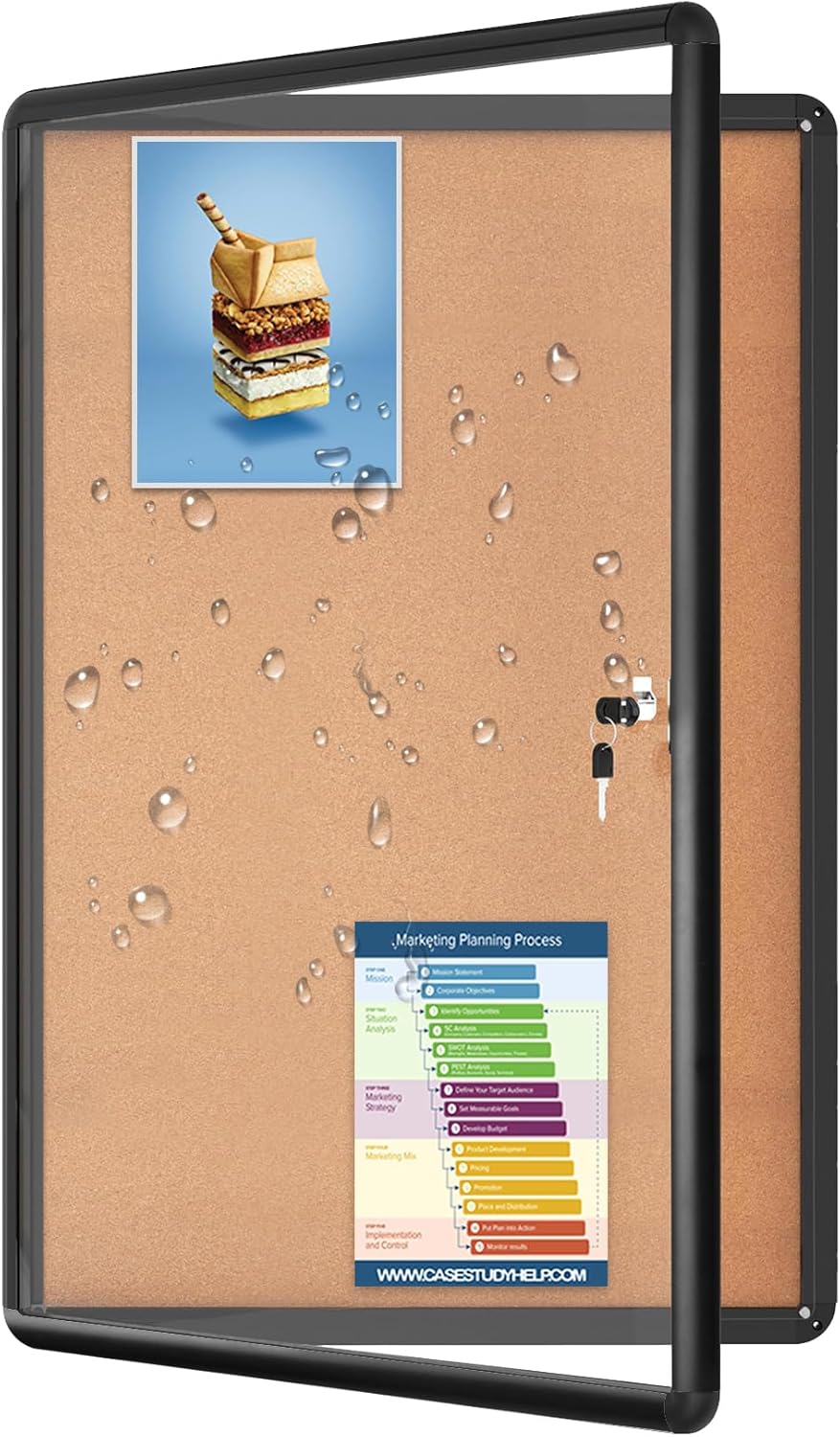 Enclosed Bulletin Board 36x24  - Bulletin Board Cork ulasan dan harga