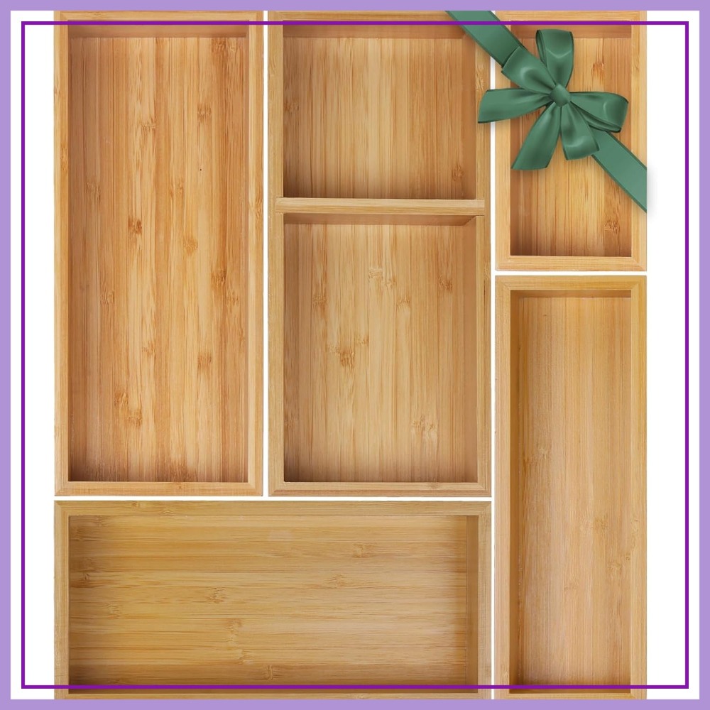 5-Piece Bamboo Drawer Organize - Drawer Organizer Tray ulasan dan harga