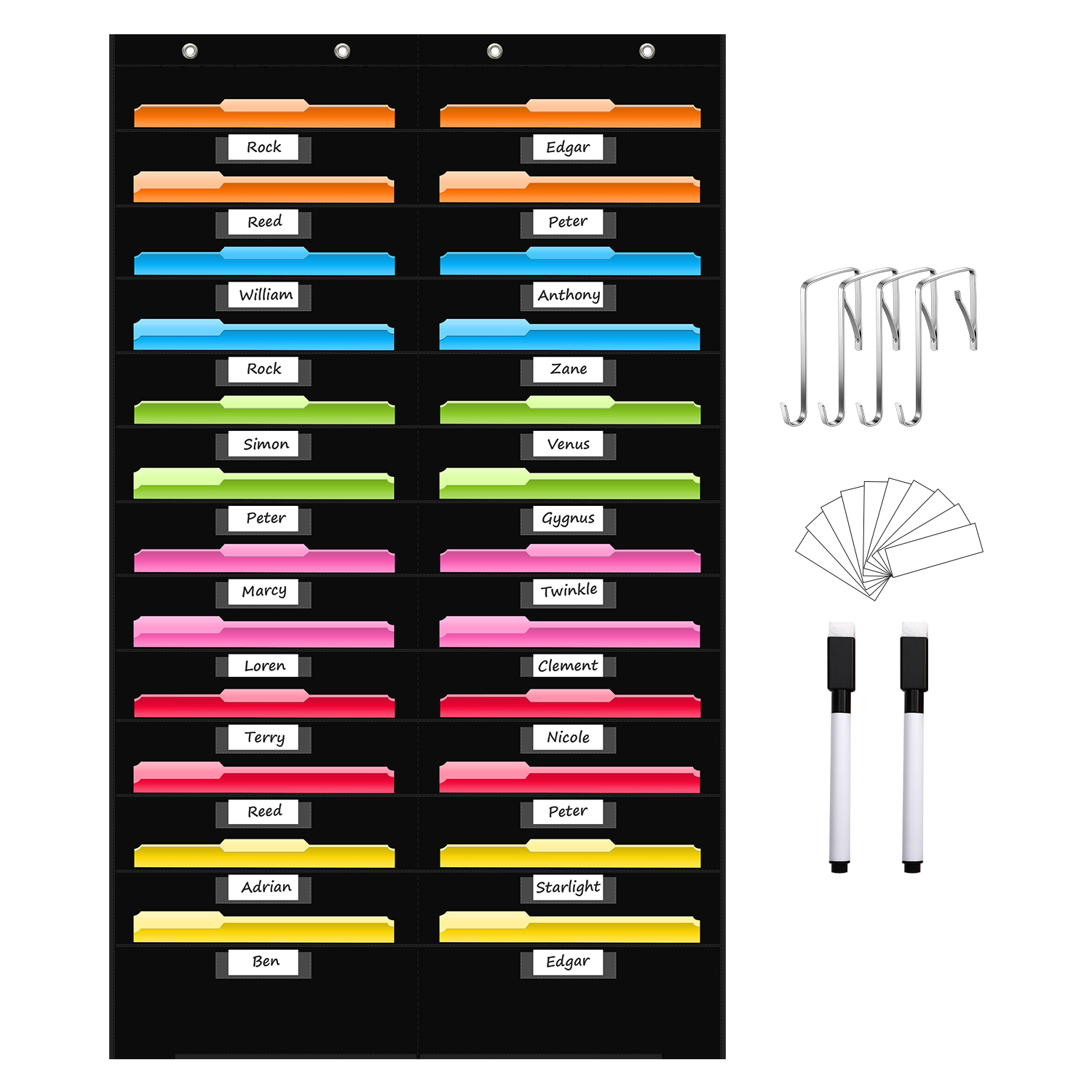 Black File Storage Pocket Char - Wall Organizer Pocket ulasan dan harga