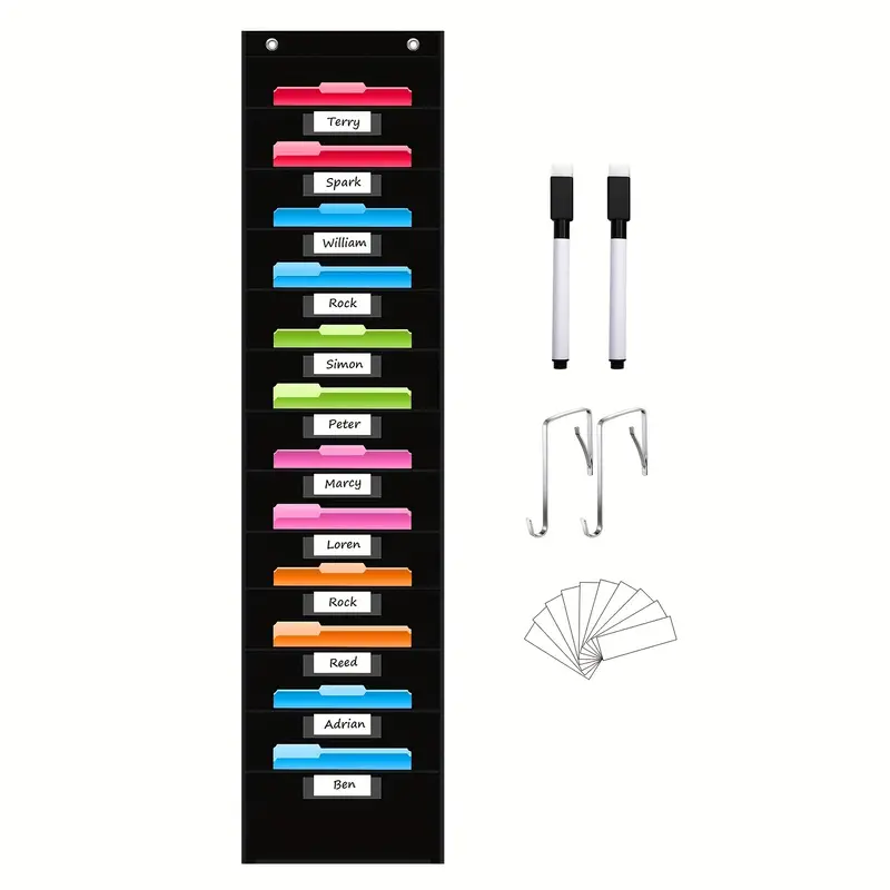 Black File Storage Pocket Char - Wall Organizer Pocket ulasan dan harga