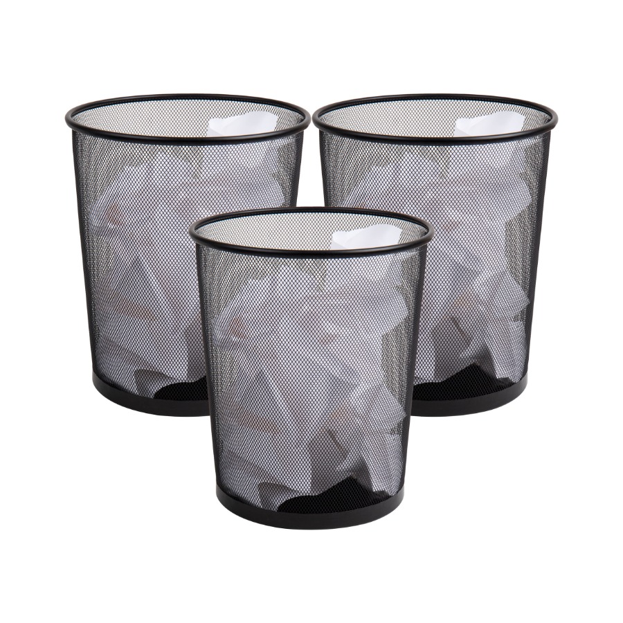 Mesh Trash Can Set of 3 Metal  - Paper Basket Mesh ulasan dan harga