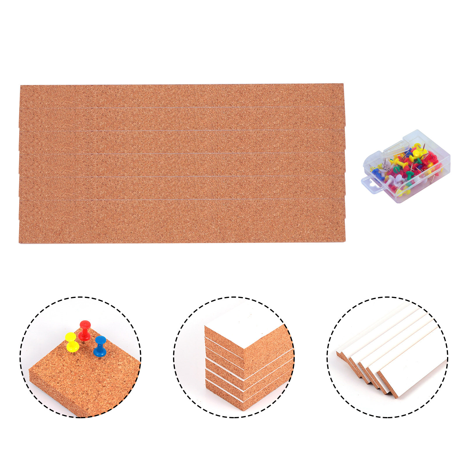 1Set Oak Cork Memo Board Strip - Bulletin Board Cork ulasan dan harga