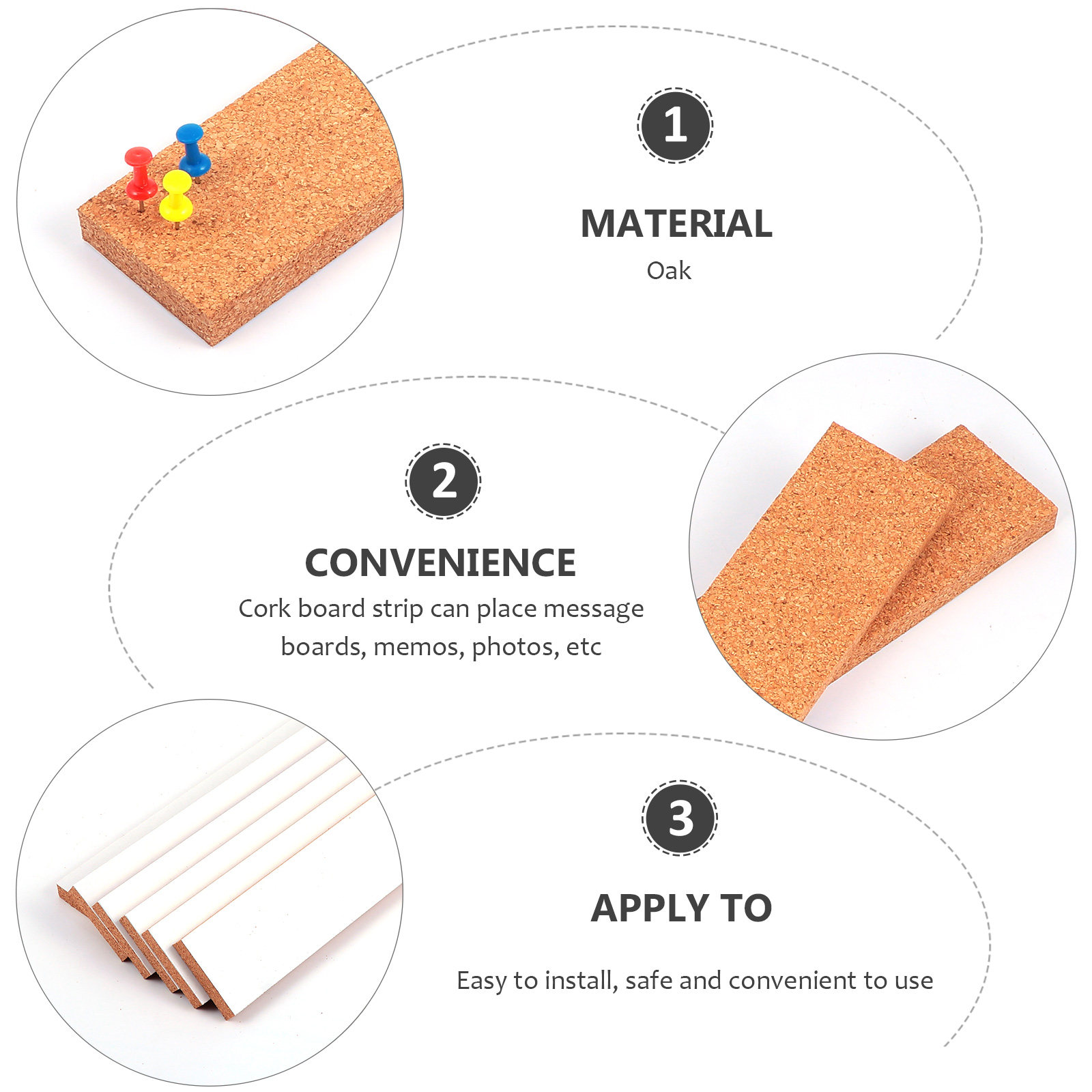 1Set Oak Cork Memo Board Strip - Bulletin Board Cork ulasan dan harga