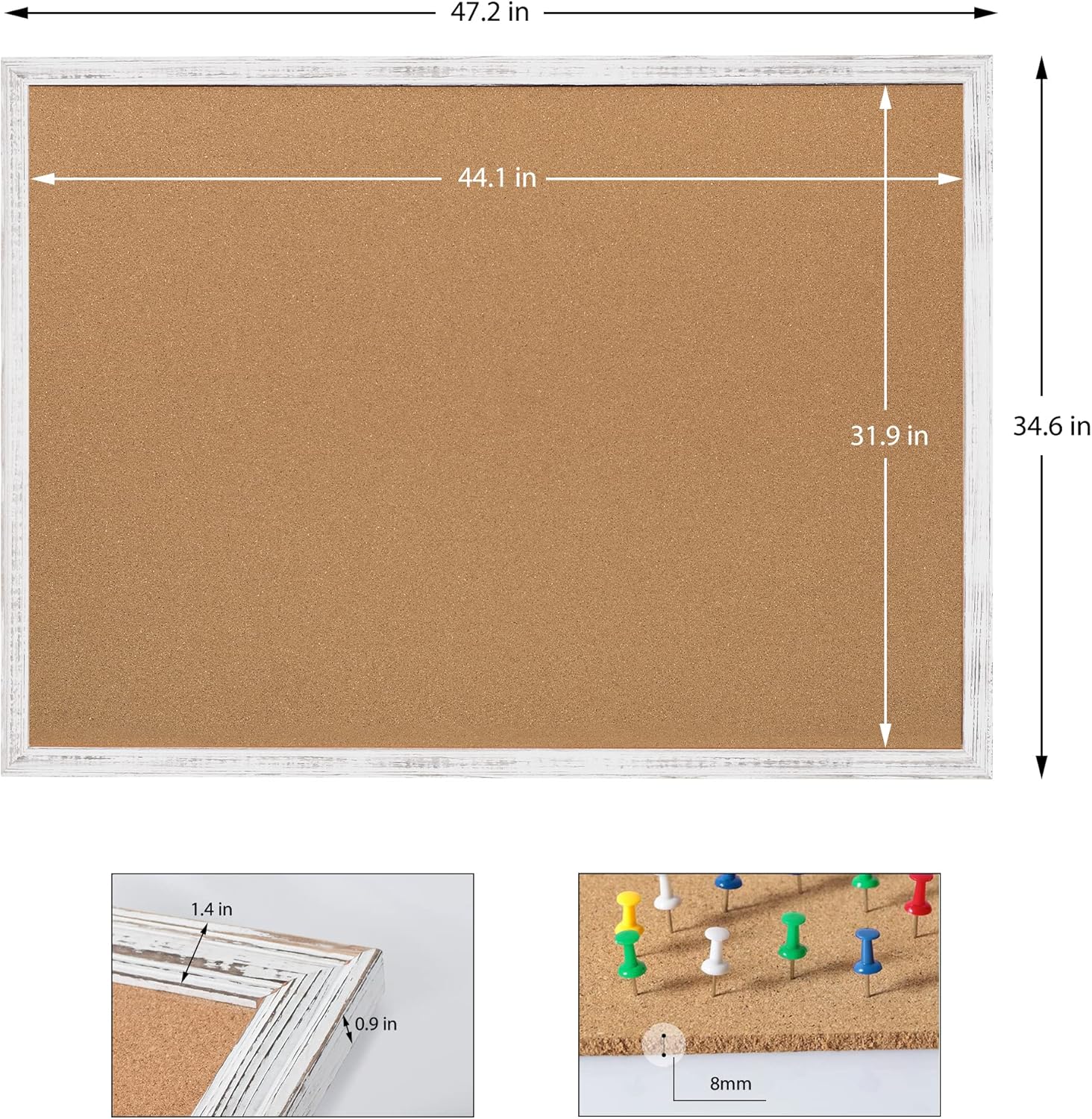 Cork Bulletin Board 36x48, Whi - Bulletin Board Cork ulasan dan harga