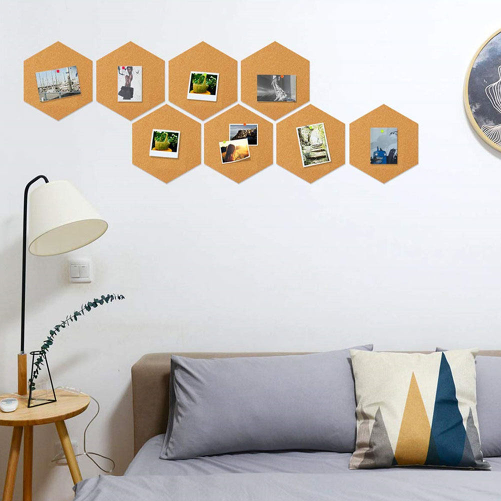 8Pcs Soft Cork Board Hexagon B - Bulletin Board Cork ulasan dan harga
