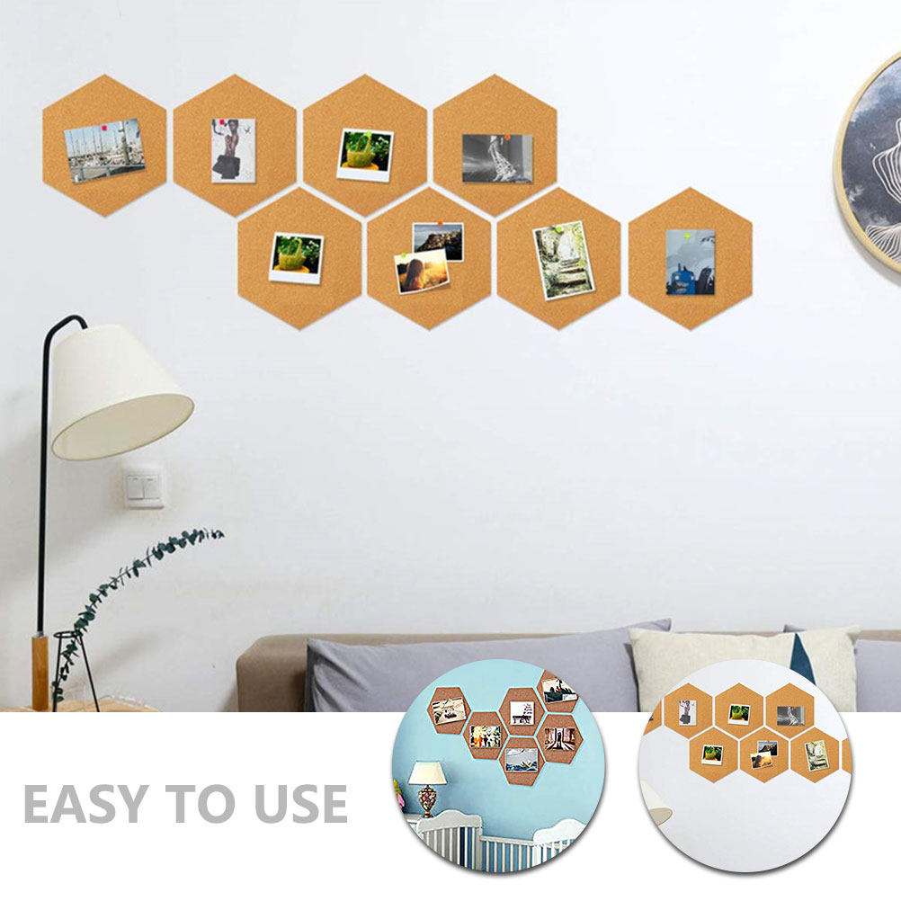 8Pcs Soft Cork Board Hexagon B - Bulletin Board Cork ulasan dan harga
