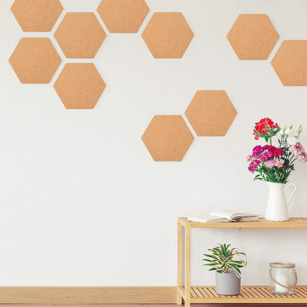 8Pcs Soft Cork Board Hexagon B - Bulletin Board Cork ulasan dan harga