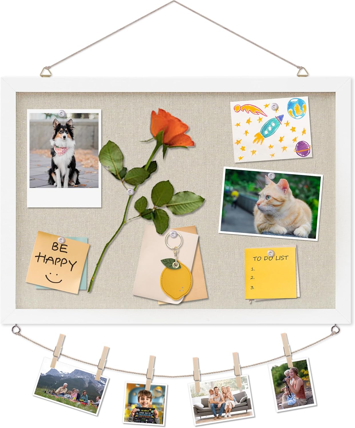 Linen White Cork Board 17x12 i - Bulletin Board Cork ulasan dan harga