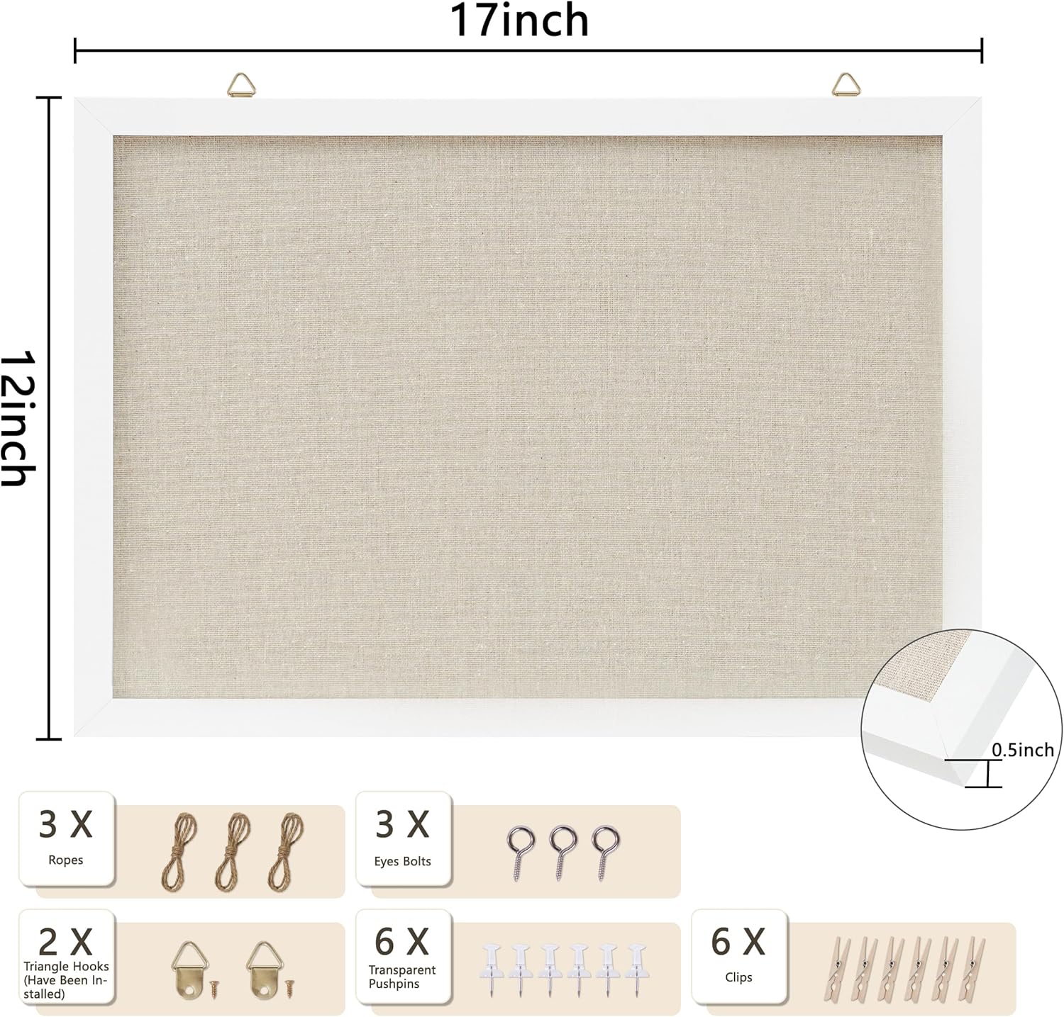 Linen White Cork Board 17x12 i - Bulletin Board Cork ulasan dan harga