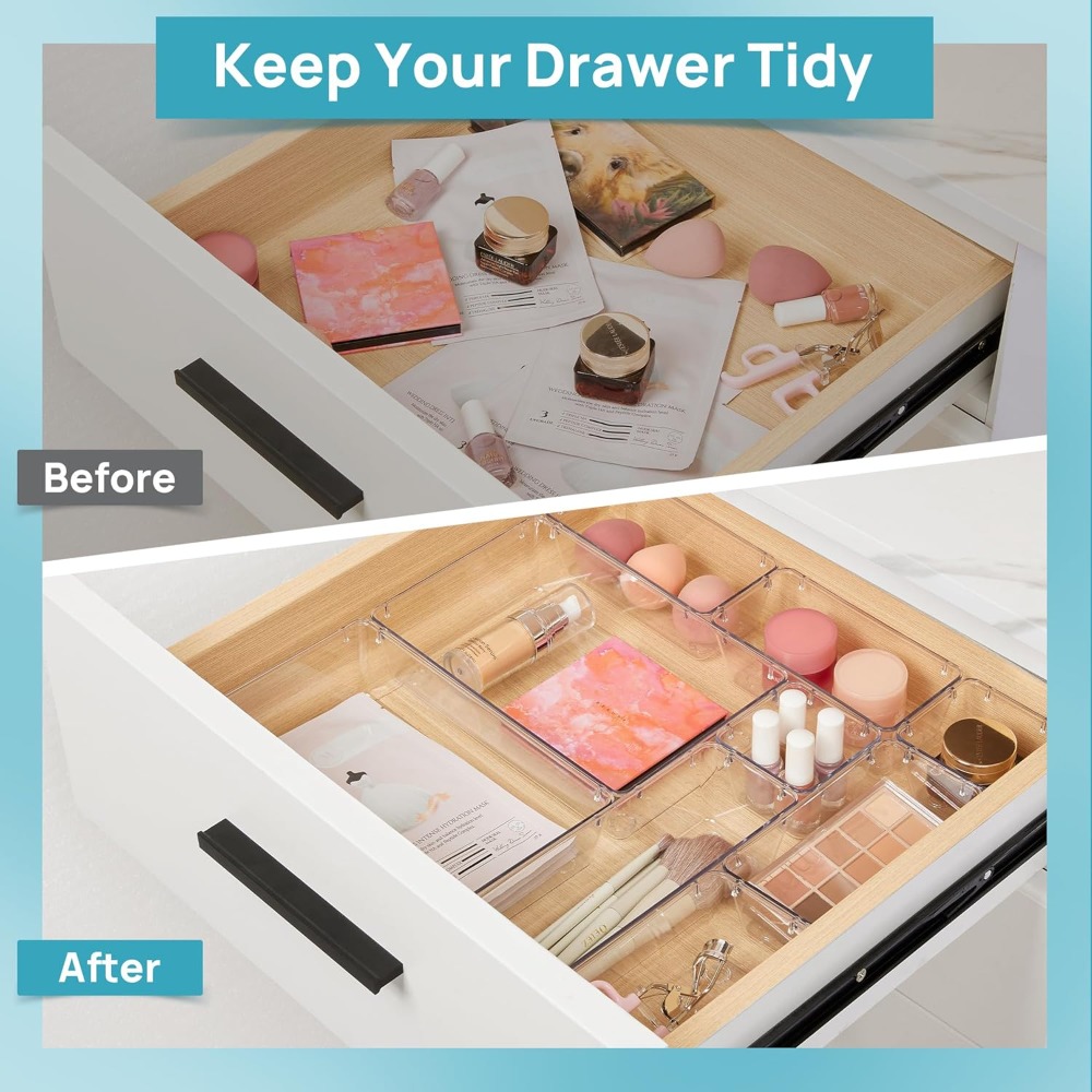 10 Pcs Makeup Drawer Organizer - Drawer Organizer Tray ulasan dan harga