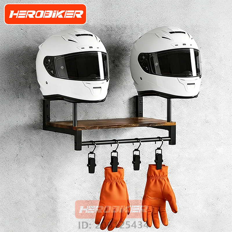 Motorcycle Helmet Wall Mount W - Wall Organizer Pocket ulasan dan harga