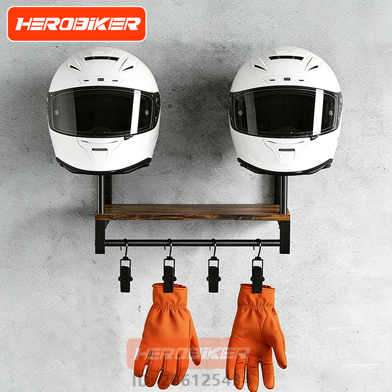 Motorcycle Helmet Wall Mount W - Wall Organizer Pocket ulasan dan harga
