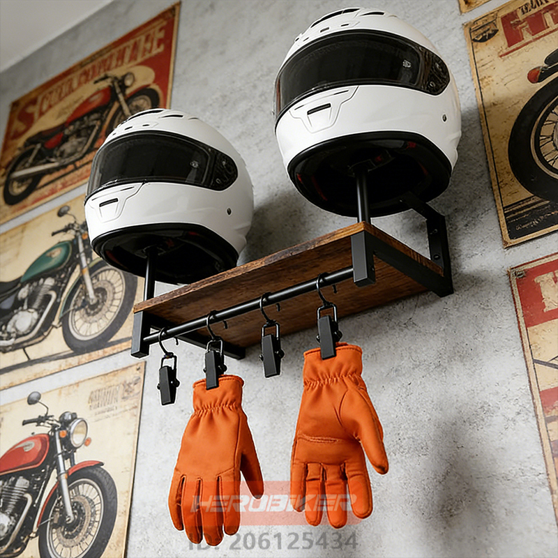 Motorcycle Helmet Wall Mount W - Wall Organizer Pocket ulasan dan harga