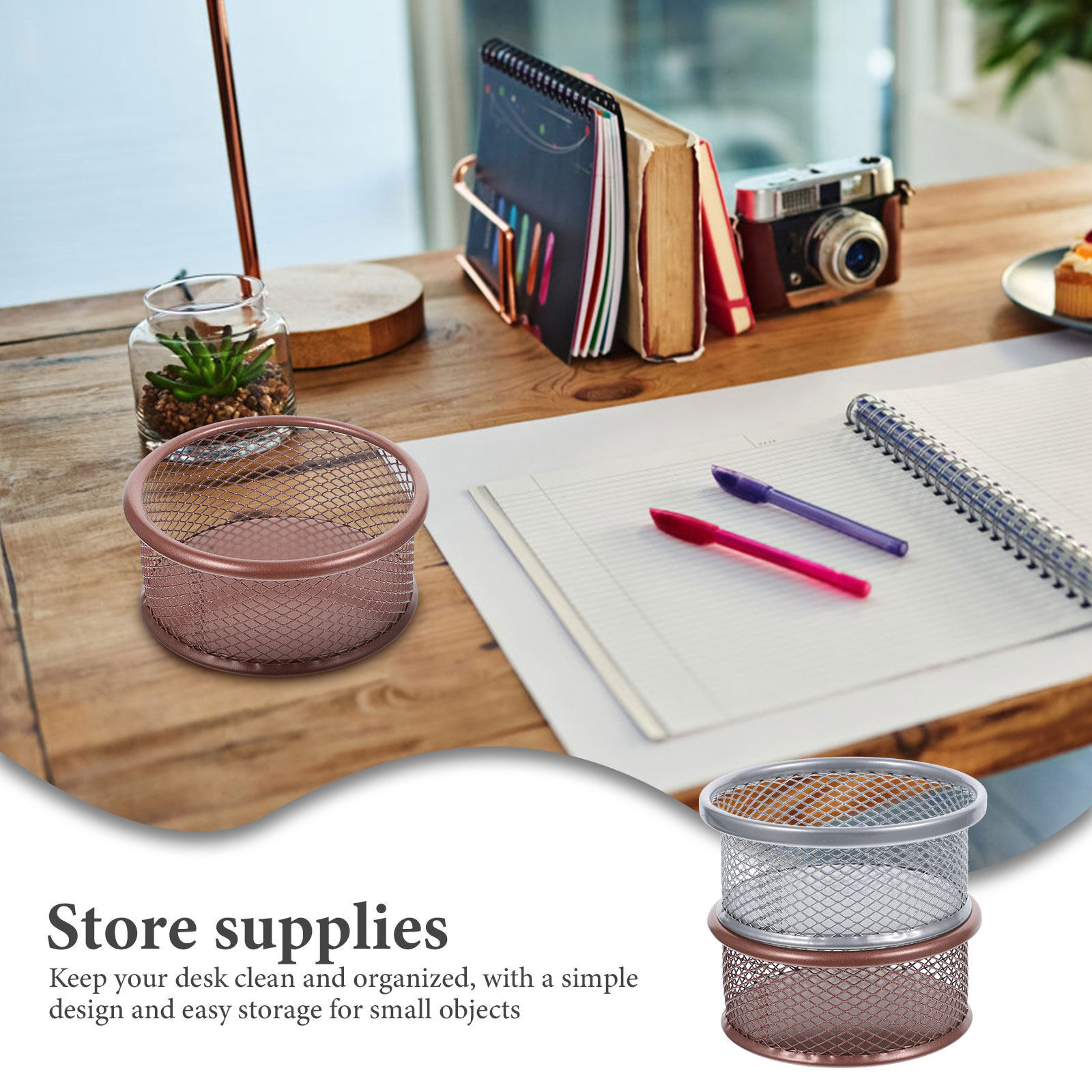 2Pcs Metal Paperclip Holders S - Paper Basket Mesh ulasan dan harga