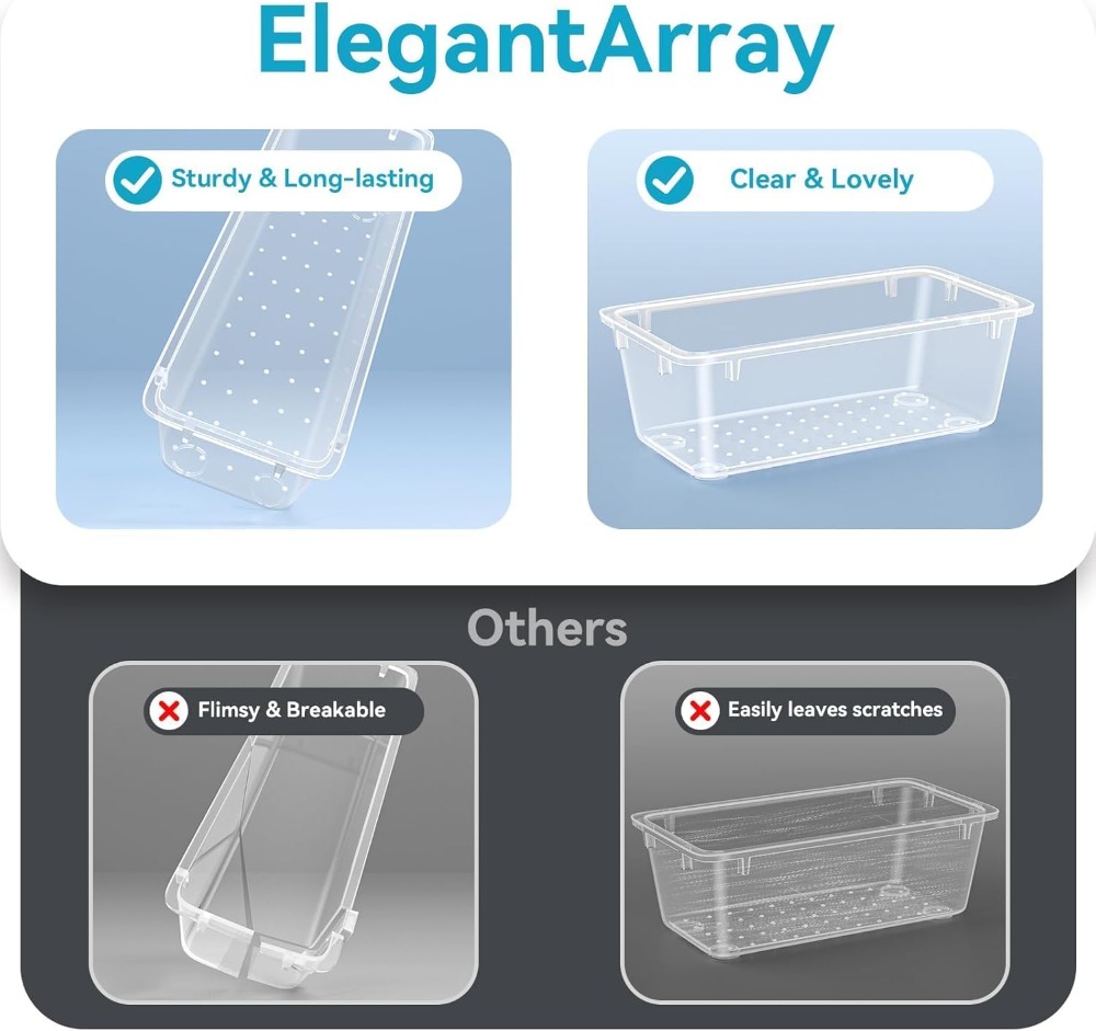 12 PCS Drawer Organizer Set, 4 - Drawer Organizer Tray ulasan dan harga