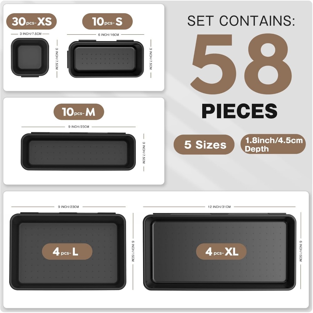 58 Piece Toolbox Organizer Tra - Drawer Organizer Tray ulasan dan harga
