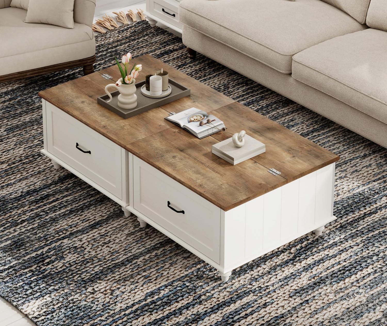 Set of 2 Farmhouse Square Coff - Office Furniture Center ulasan dan harga