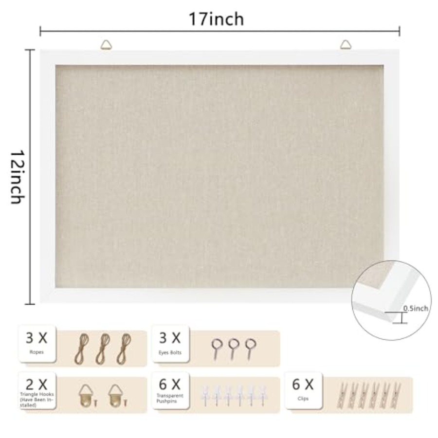 Cork Board with Linen White, B - Bulletin Board Cork ulasan dan harga