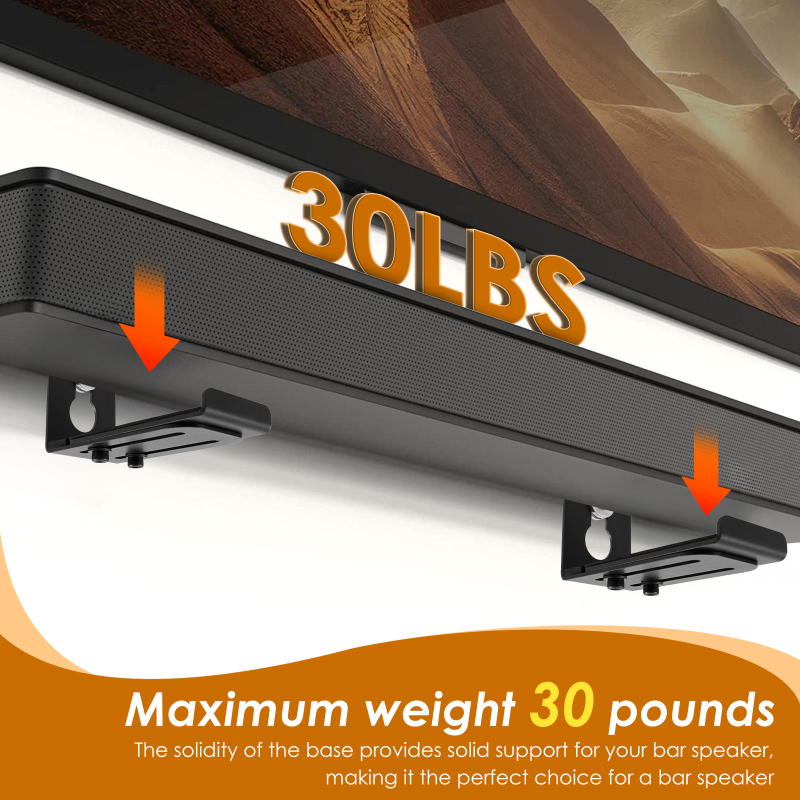 2Pcs Soundbar Speaker Stands W - Wall Organizer Pocket ulasan dan harga