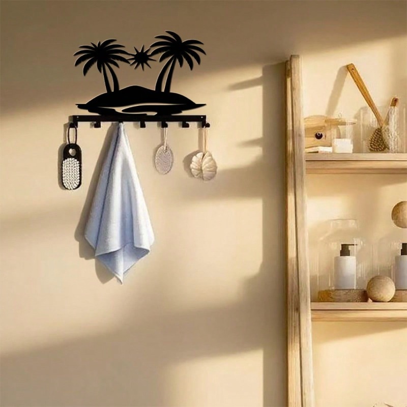 Metal 7-Hook Key Holder with S - Wall Organizer Pocket ulasan dan harga