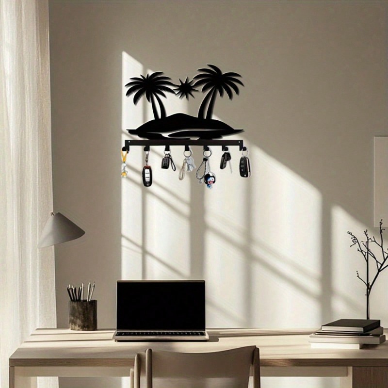 Metal 7-Hook Key Holder with S - Wall Organizer Pocket ulasan dan harga