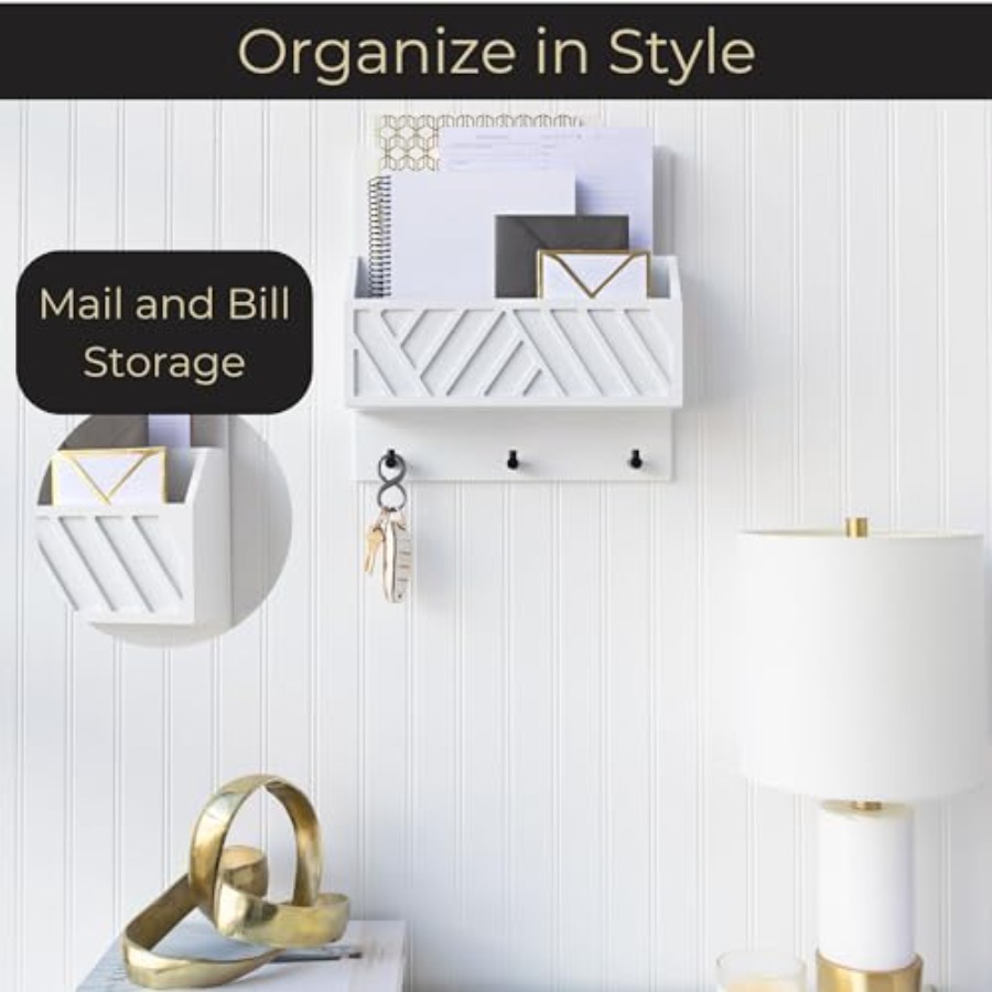 Wall Mount Key Holder with Mai - Wall Organizer Pocket ulasan dan harga