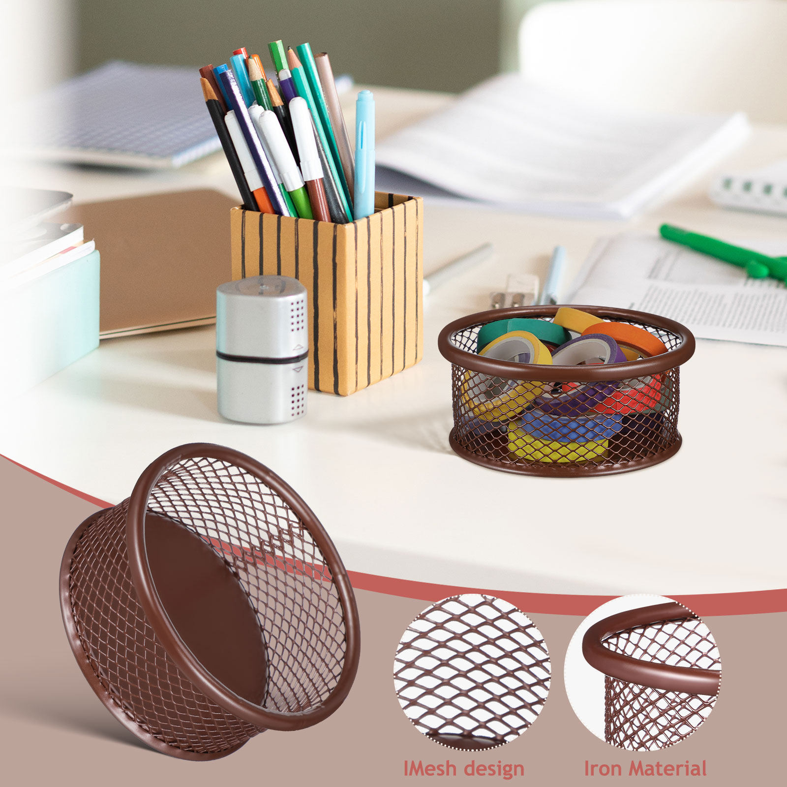 4Pcs Iron Paper Clip Holder St - Paper Basket Mesh ulasan dan harga