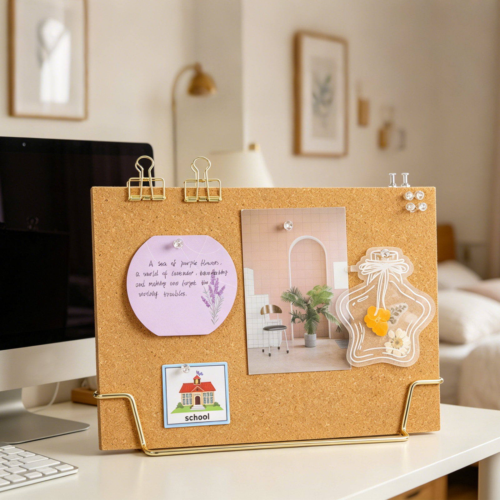 Cork Bulletin Board Wooden Fra - Bulletin Board Cork ulasan dan harga